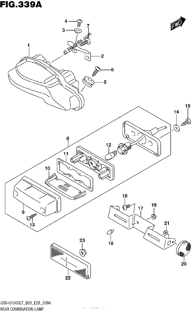 Diagrama de REAR COMBINATION LAMP