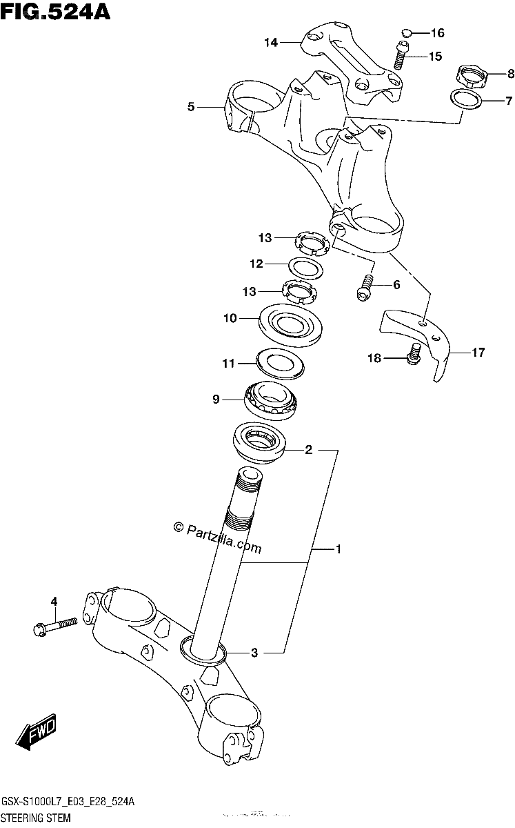 Diagrama de STEERING STEM