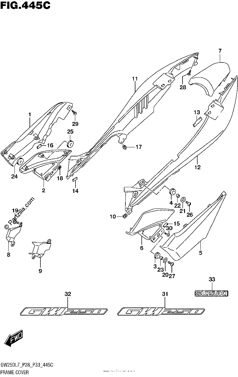 Diagrama de FRAME COVER GW250L7 P33