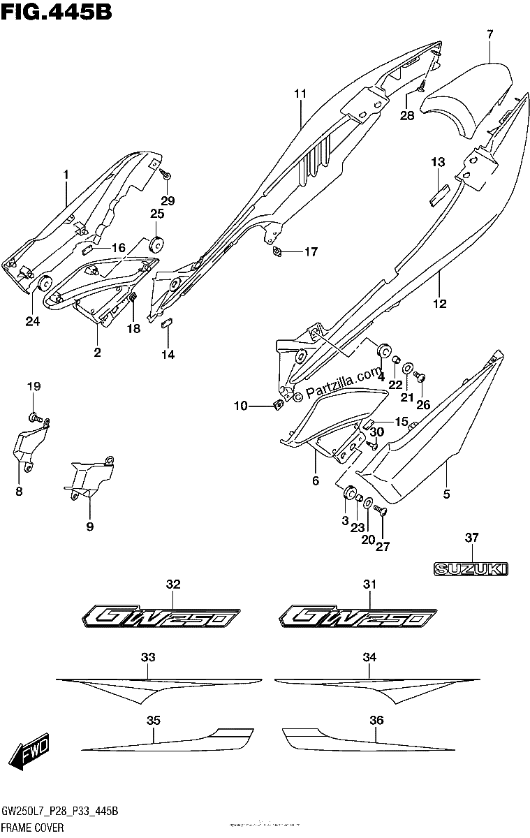 Diagrama de FRAME COVER GW250ZL7 P28