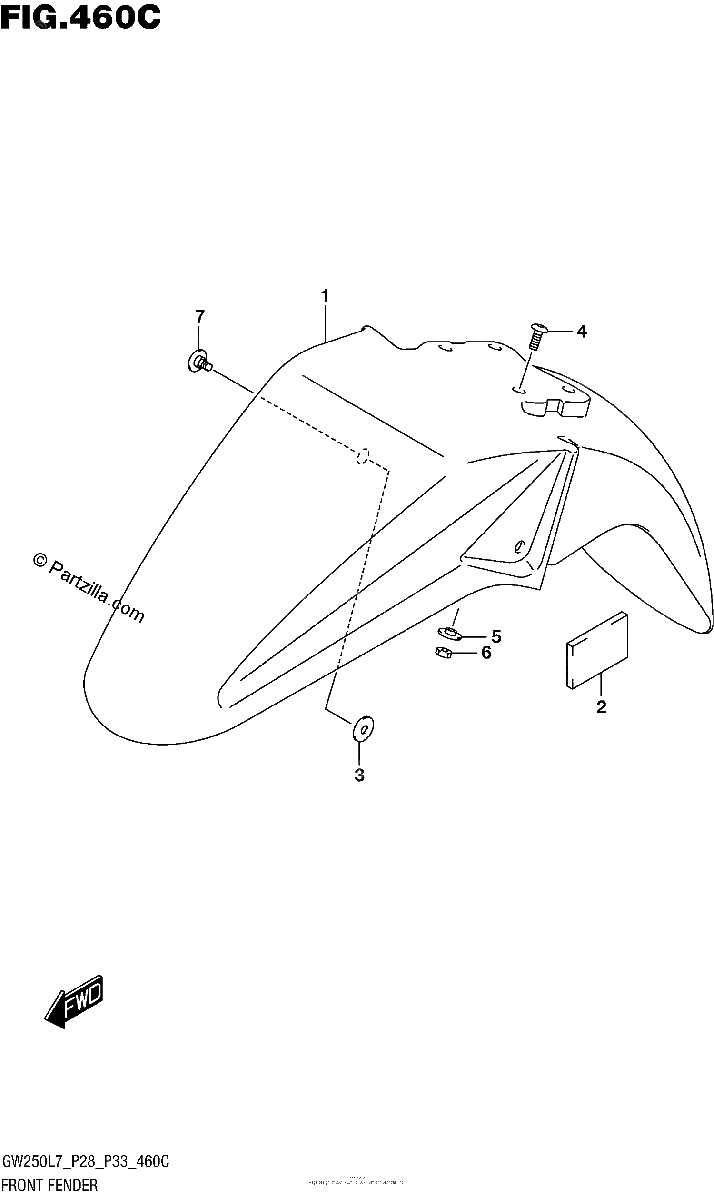 Diagrama de FRONT FENDER GW250L7 P33