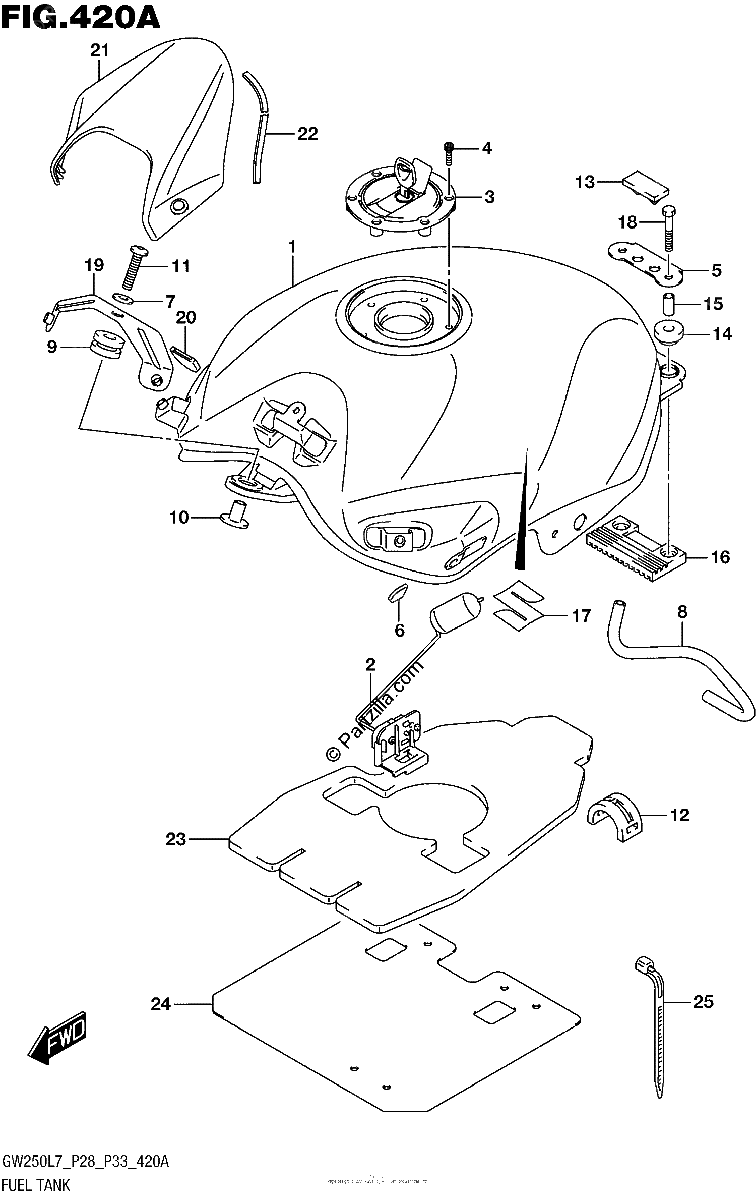 Diagrama de FUEL TANK GW250L7 P28