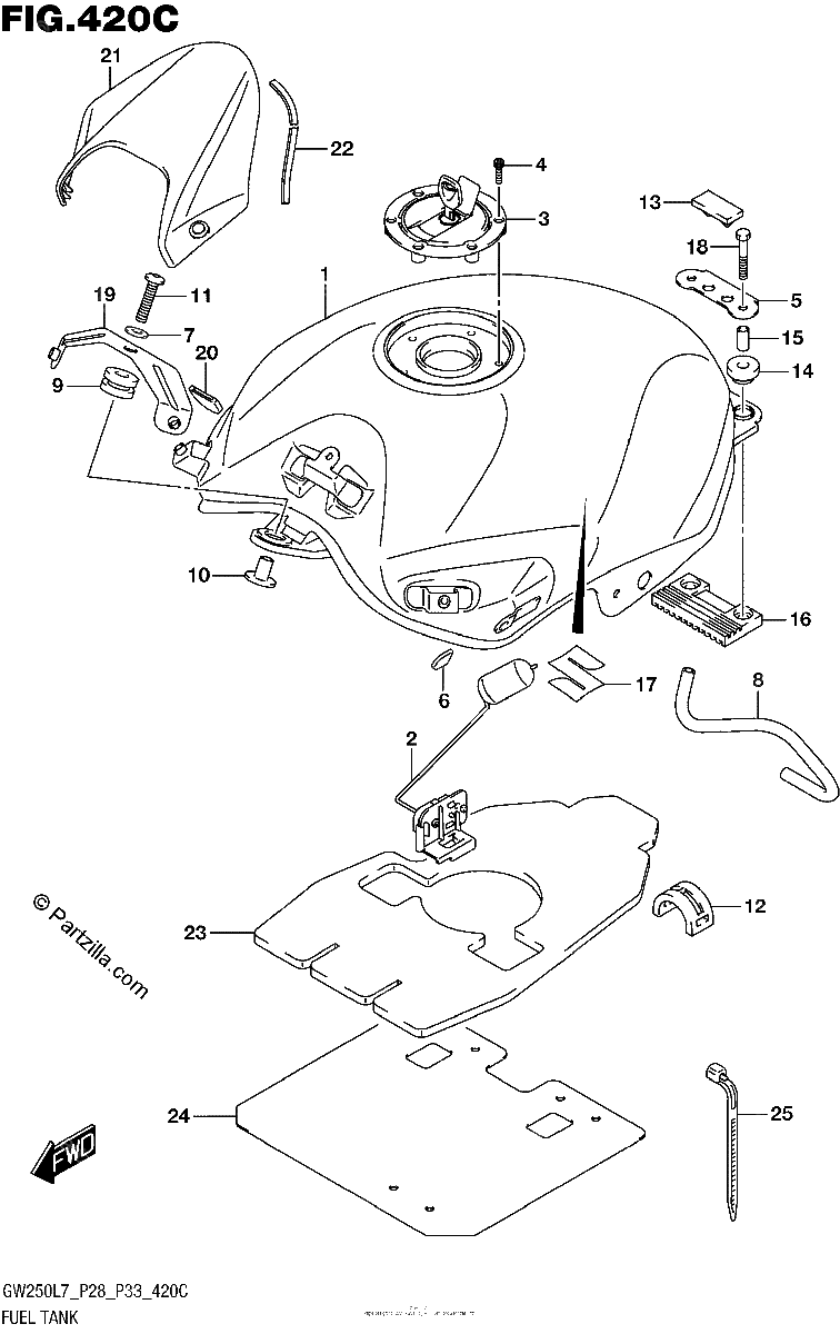Diagrama de FUEL TANK GW250L7 P33