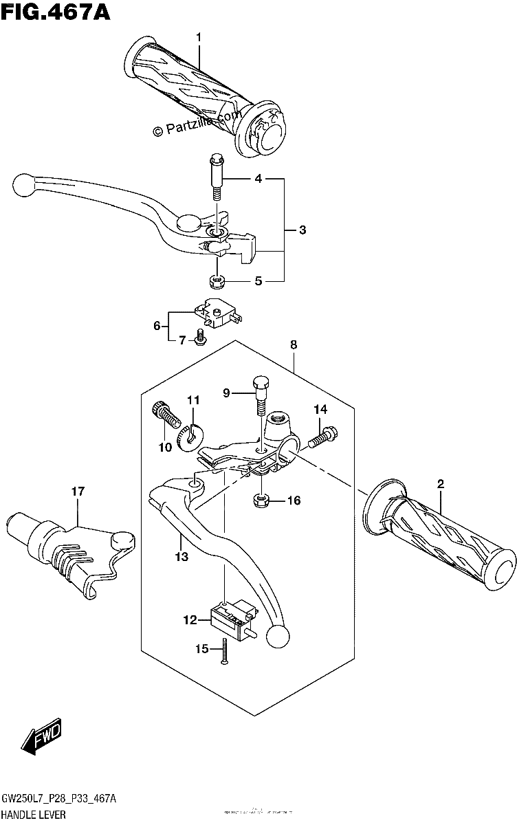Diagrama de HANDLE LEVER