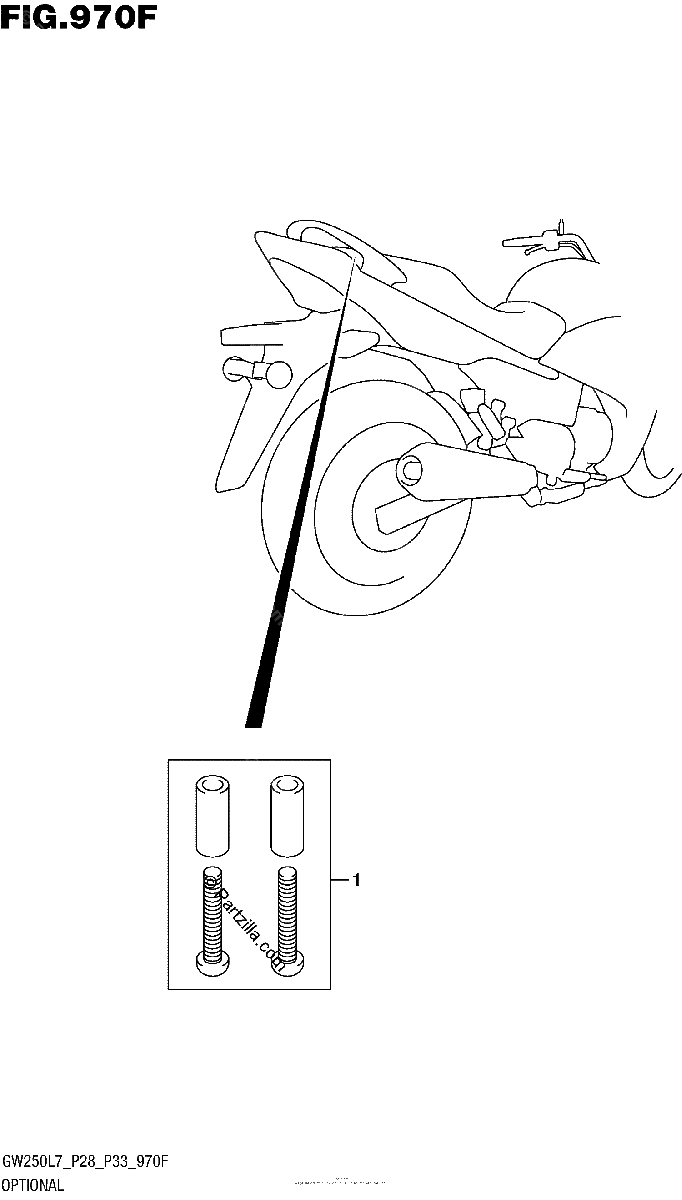 Diagrama de OPTIONAL HOOK SET PILLION HANDLE