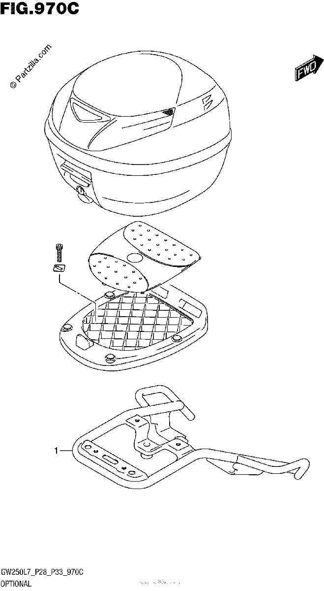 Diagrama de OPTIONAL REAR CARRIER GW250ZL7 P28