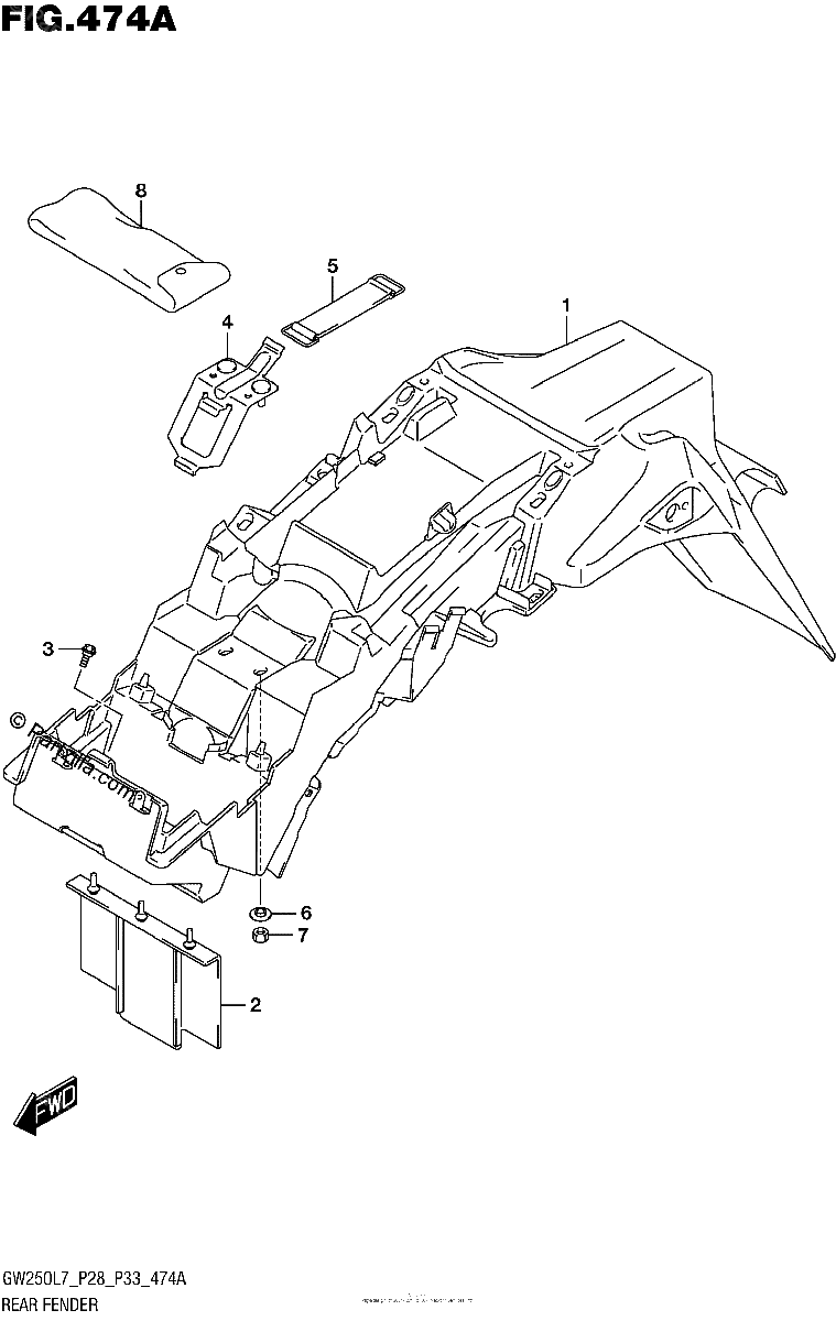 Diagrama de REAR FENDER