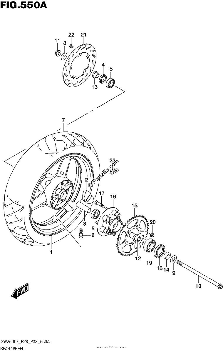 Diagrama de REAR WHEEL