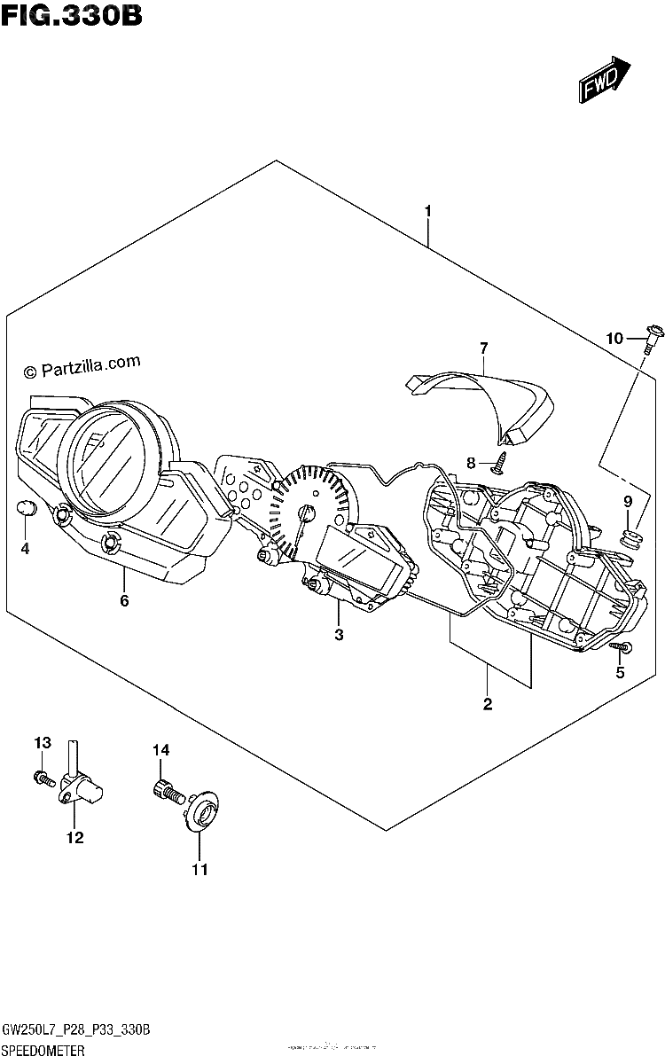 Diagrama de SPEEDOMETER GW250ZL7 P28