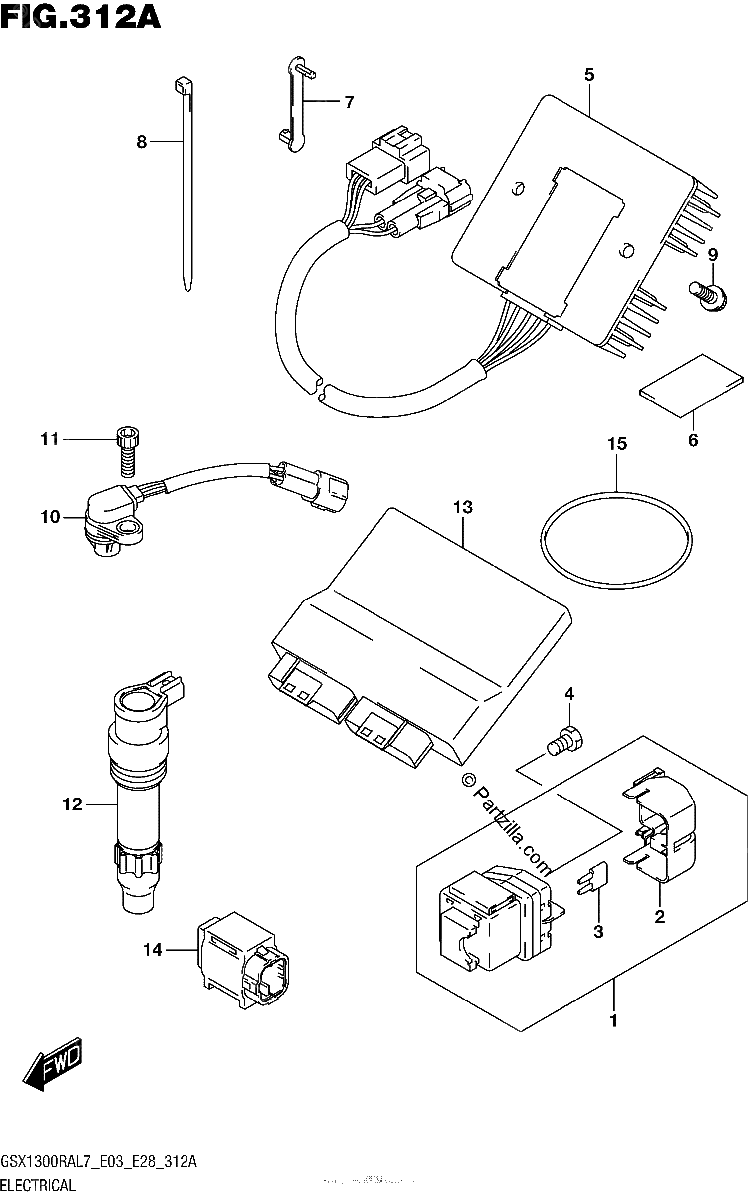 Diagrama de ELECTRICAL GSX1300RAL7 E03