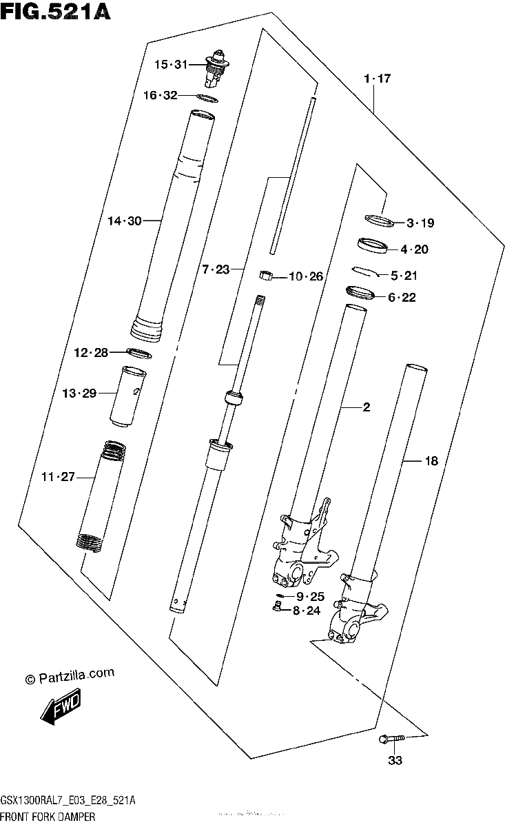 Diagrama de FRONT FORK DAMPER