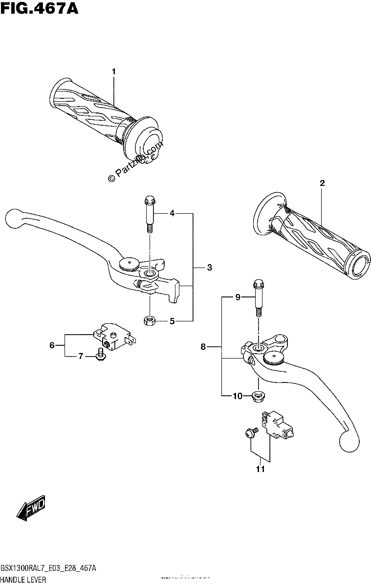 Diagrama de HANDLE LEVER