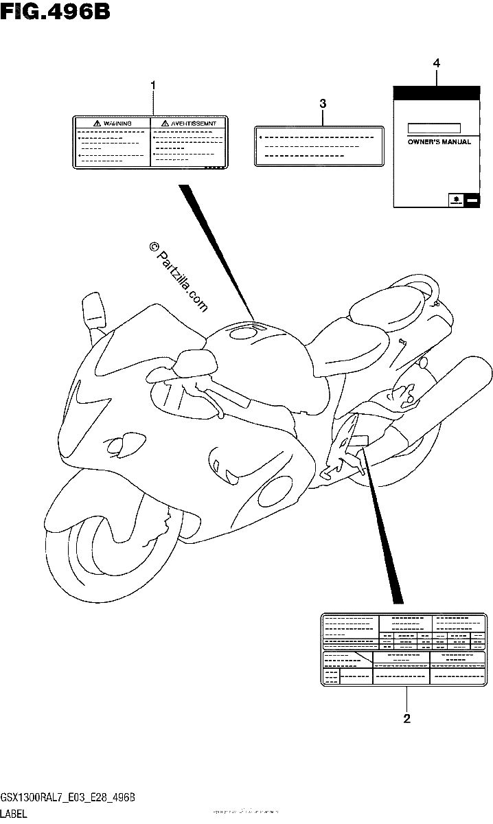 Diagrama de LABEL GSX1300RAL7 E28