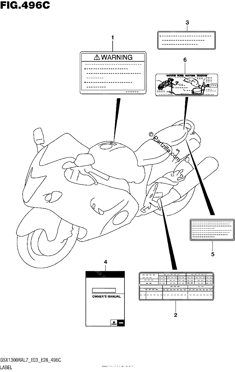 Diagrama de LABEL GSX1300RAL7 E33