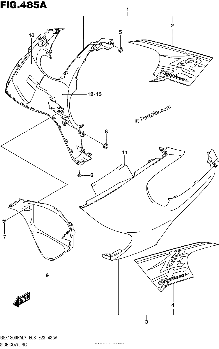 Diagrama de SIDE COWLING