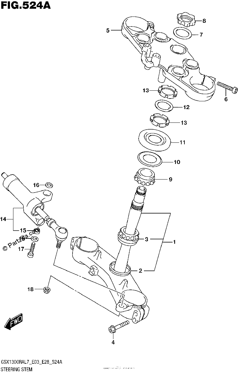 Diagrama de STEERING STEM