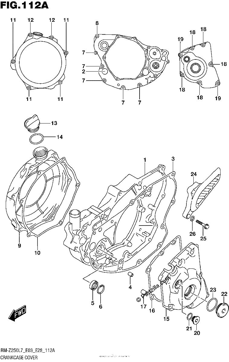Diagrama de CRANKCASE COVER