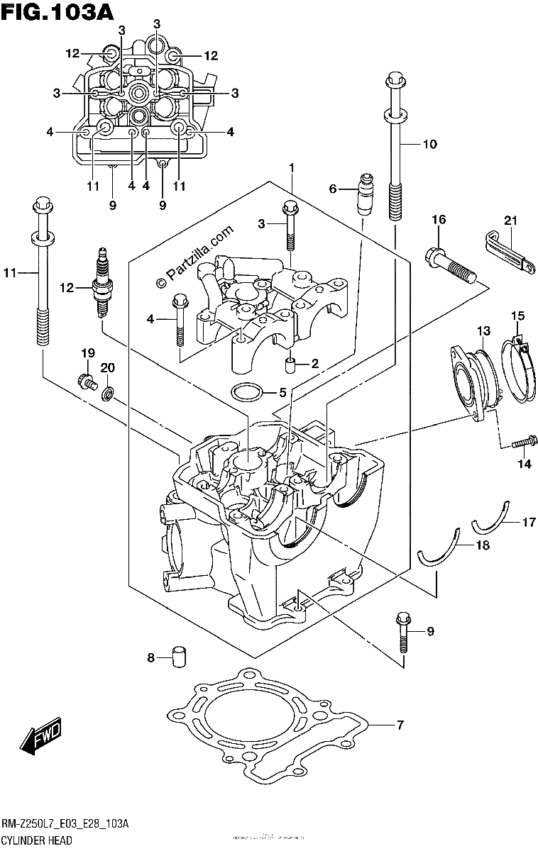 Diagrama de CYLINDER HEAD
