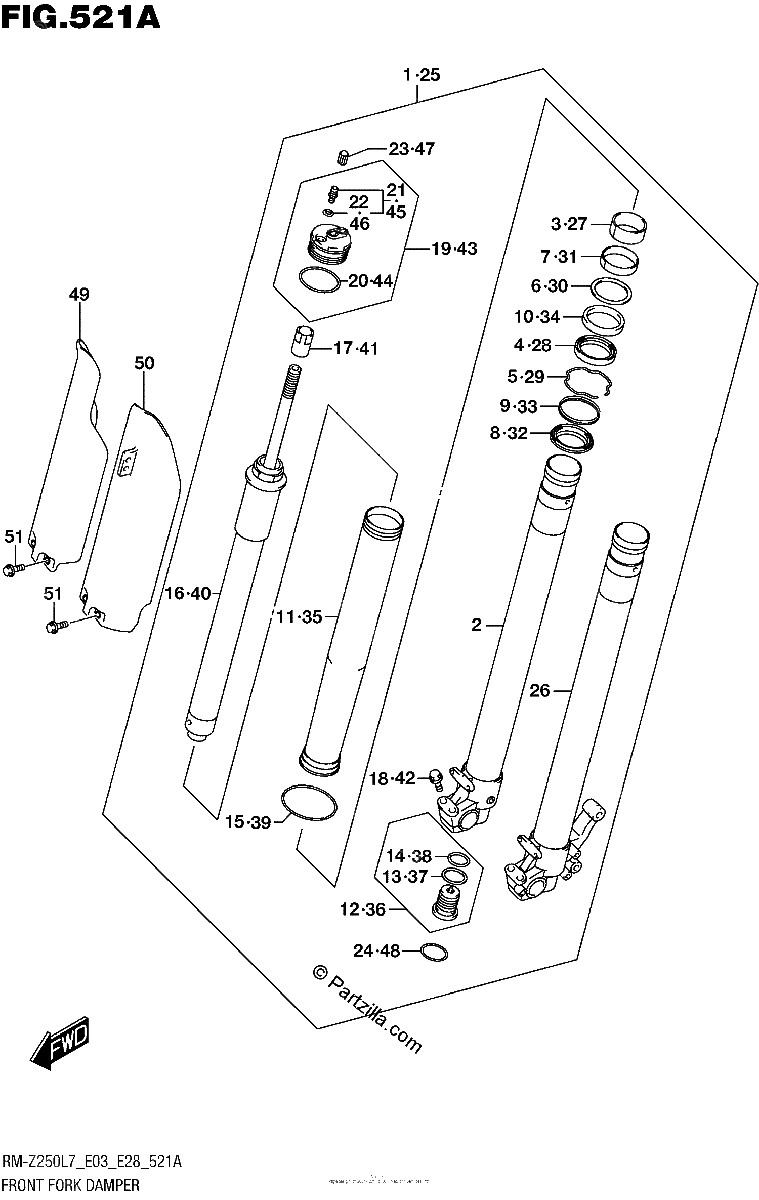 Diagrama de FRONT FORK DAMPER