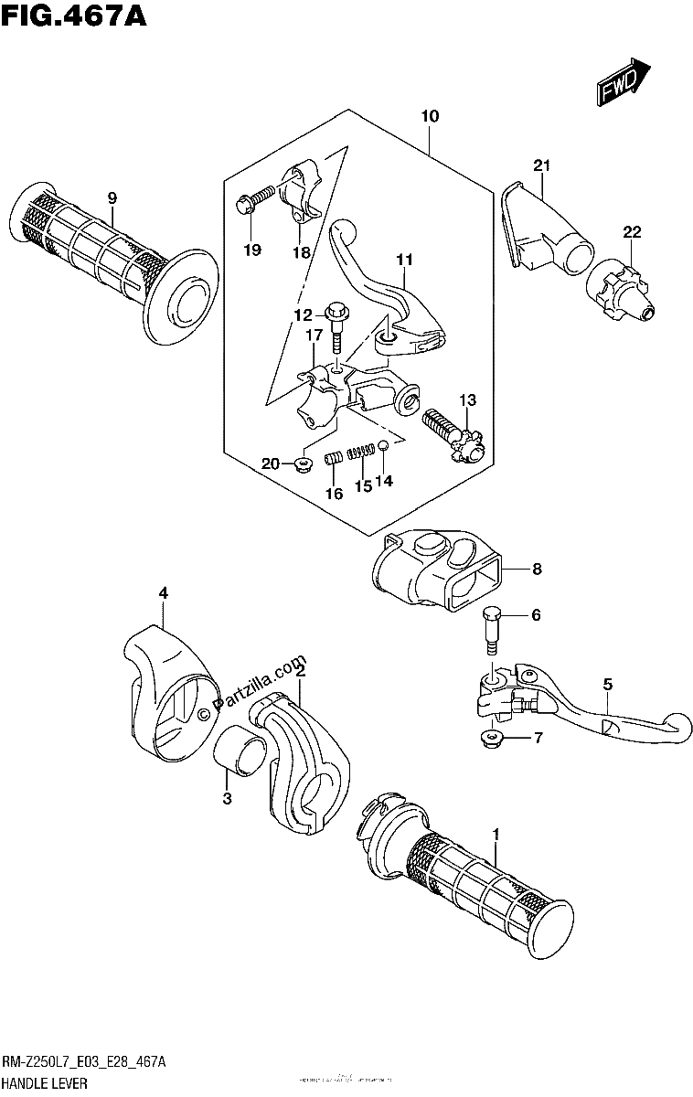 Diagrama de HANDLE LEVER