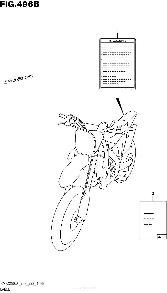 Diagrama de LABEL RM Z250L7 E28