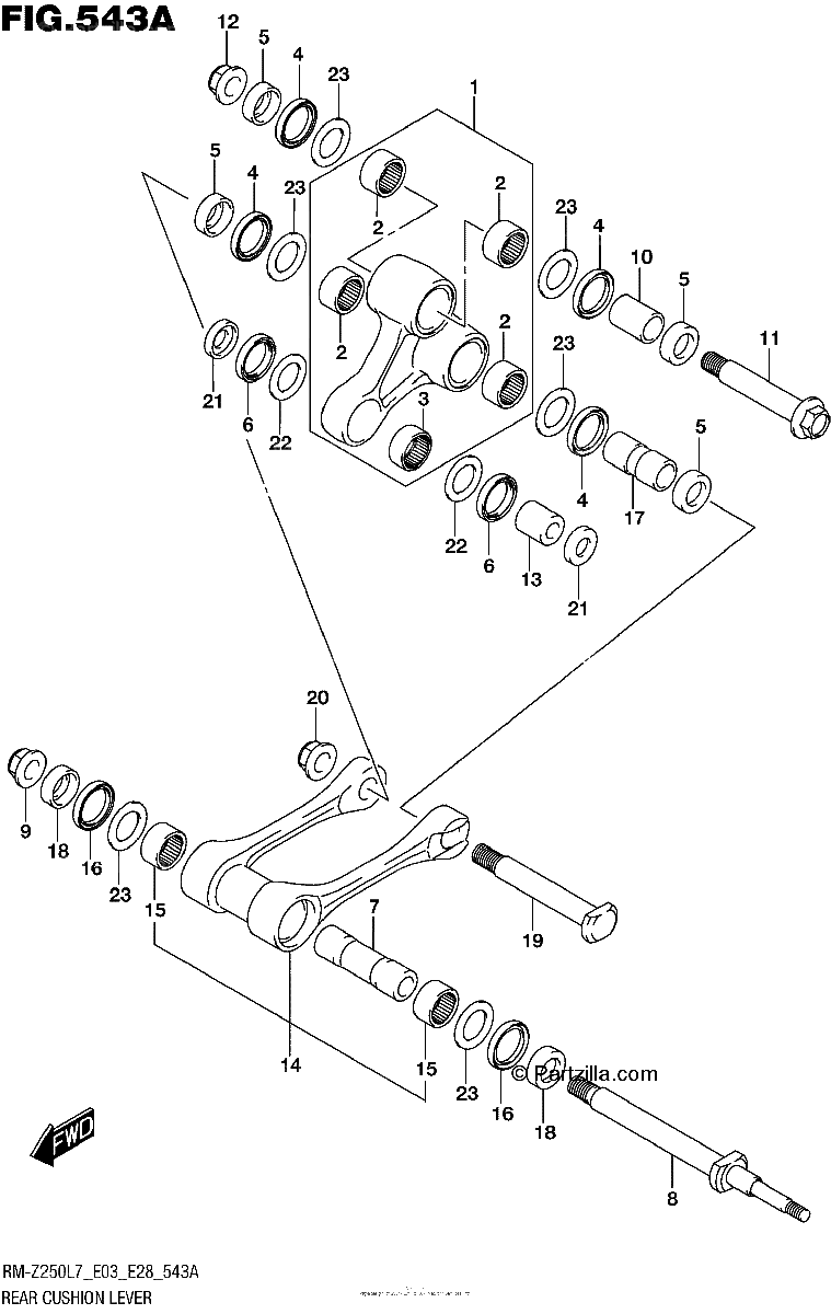 Diagrama de REAR CUSHION LEVER