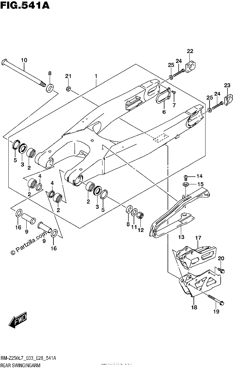 Diagrama de REAR SWINGINGARM