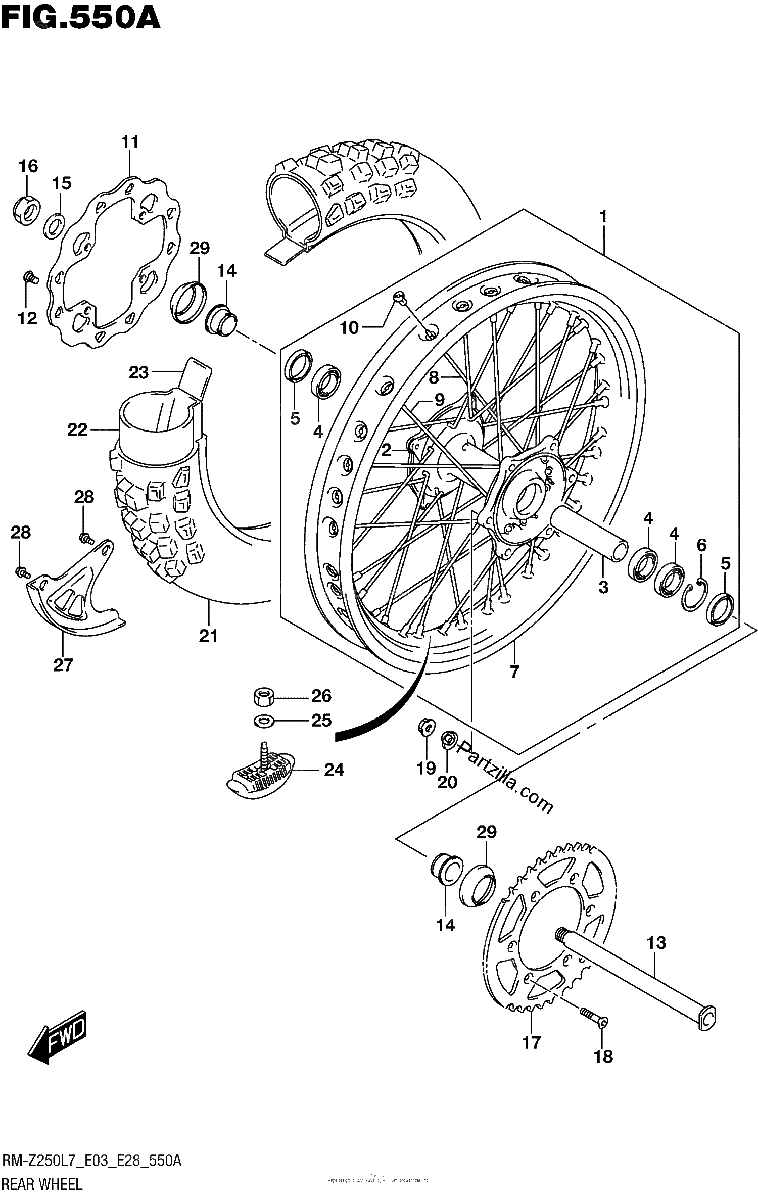 Diagrama de REAR WHEEL