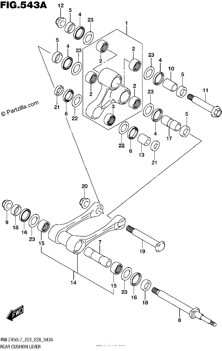 Diagrama de REAR CUSHION LEVER