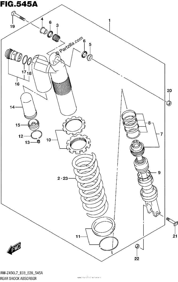 Diagrama de REAR SHOCK ABSORBER