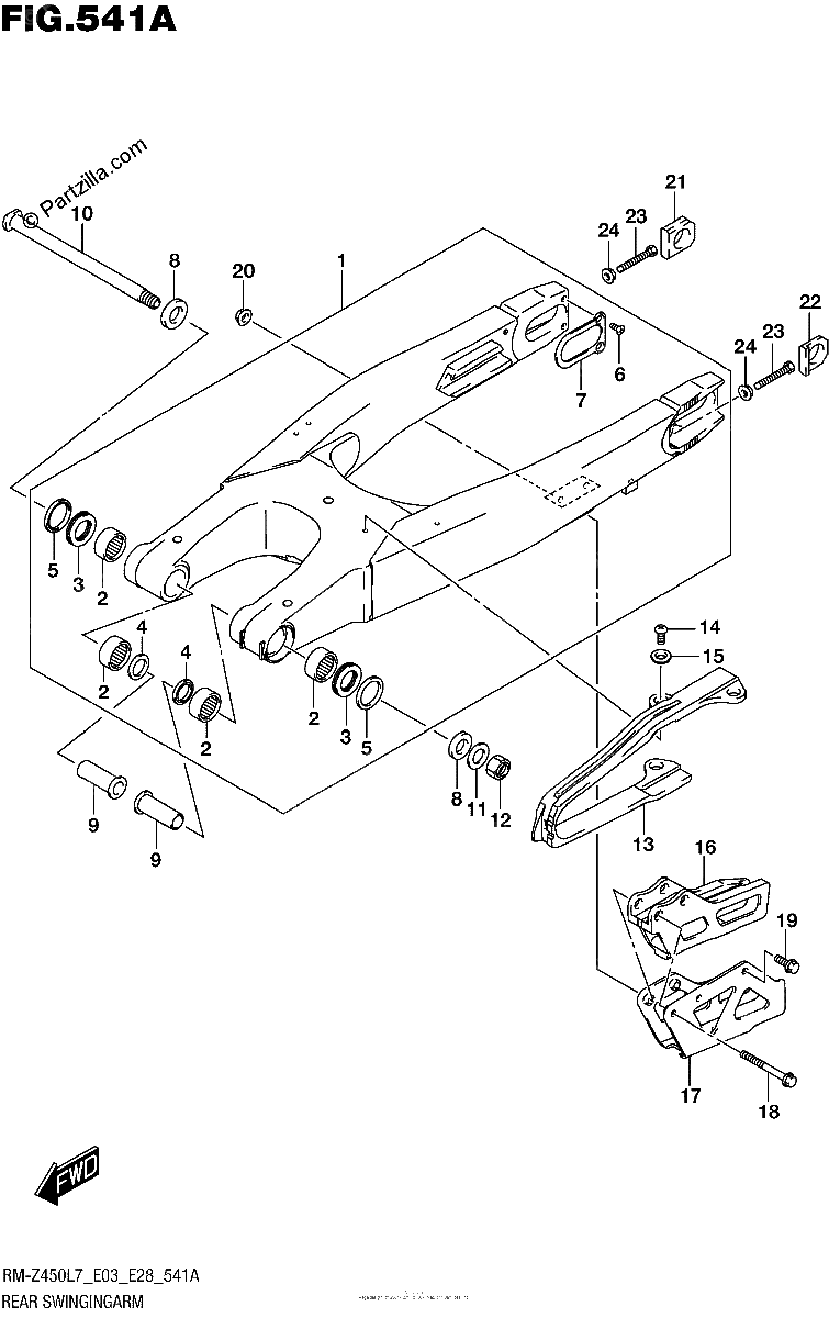 Diagrama de REAR SWINGINGARM