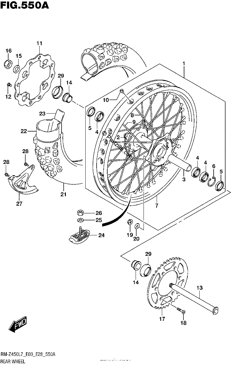 Diagrama de REAR WHEEL
