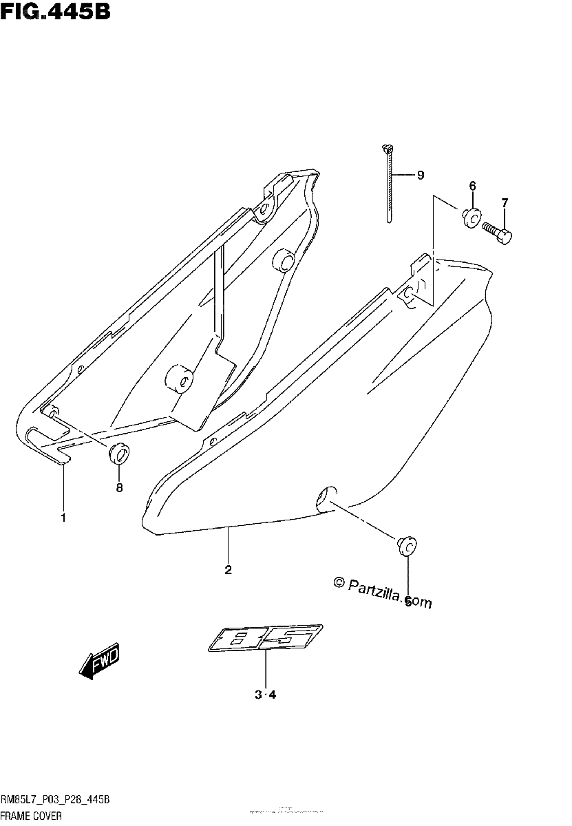 Diagrama de FRAME COVER RM85L7 P28