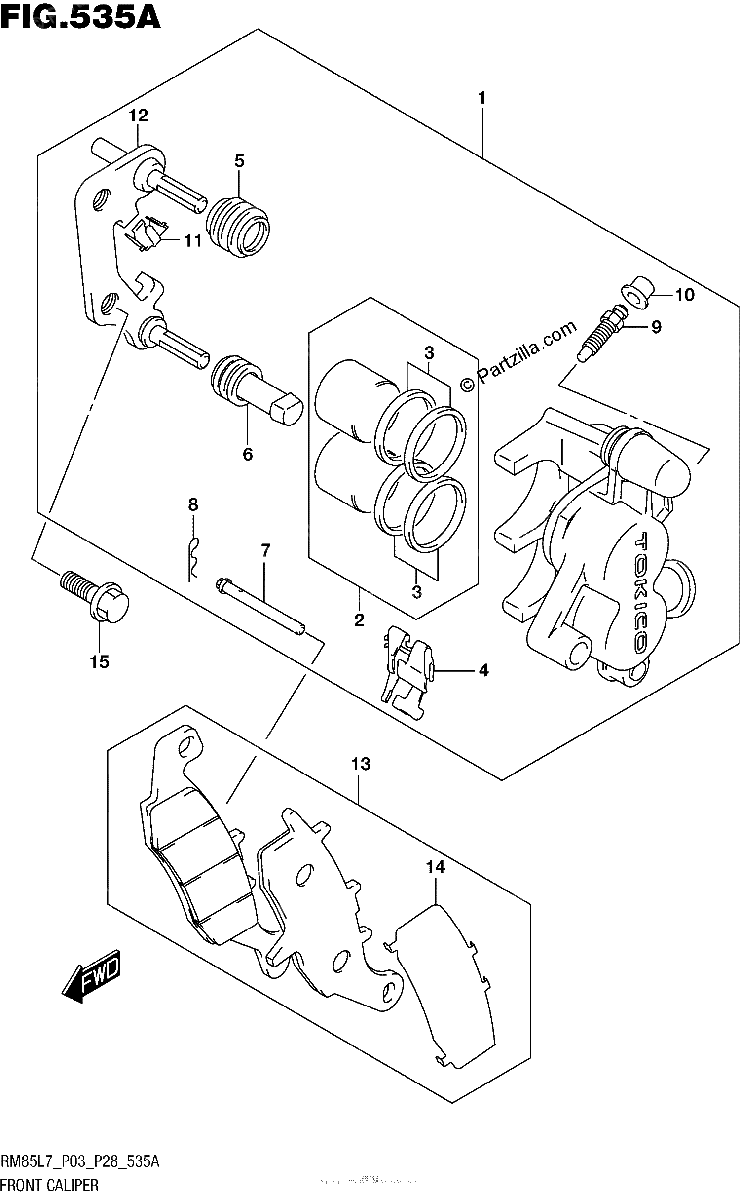 Diagrama de FRONT CALIPER