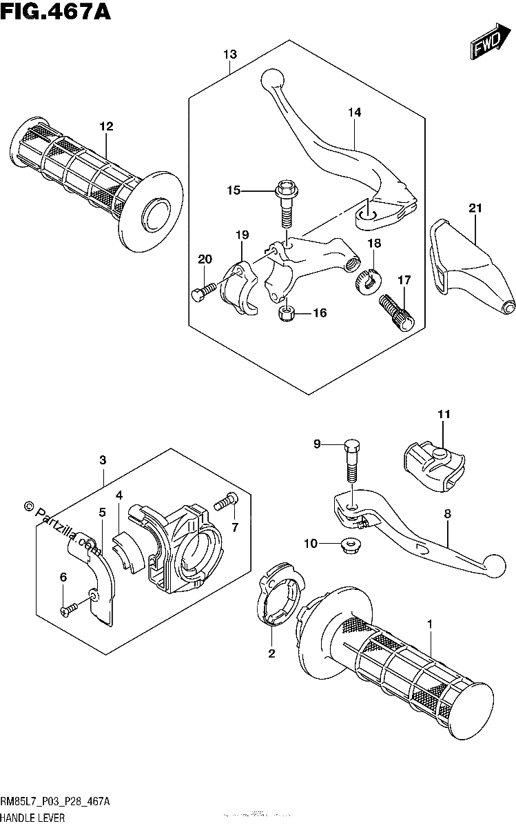 Diagrama de HANDLE LEVER