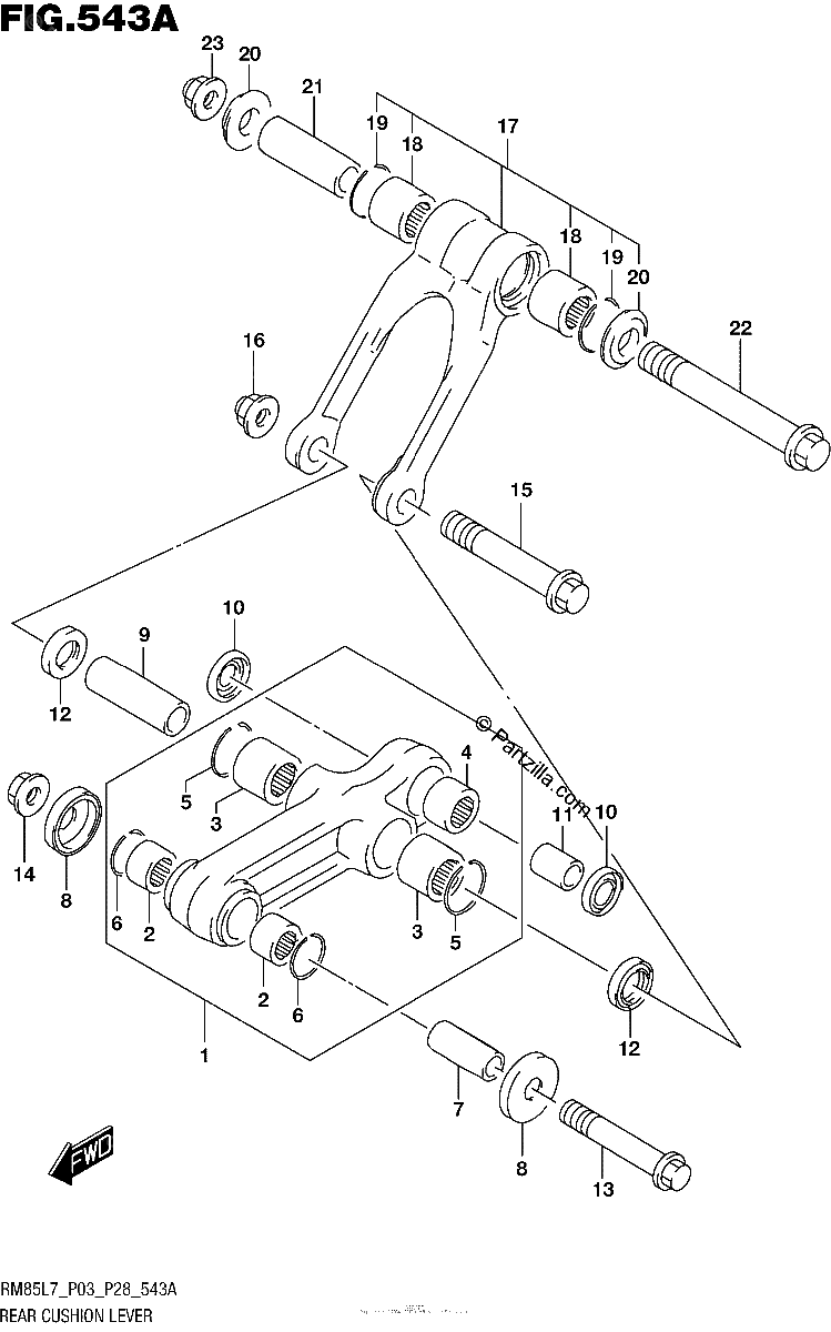 Diagrama de REAR CUSHION LEVER