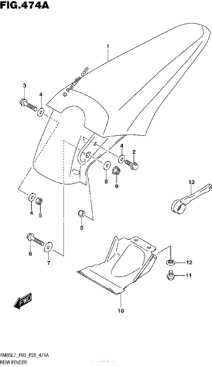 Diagrama de REAR FENDER