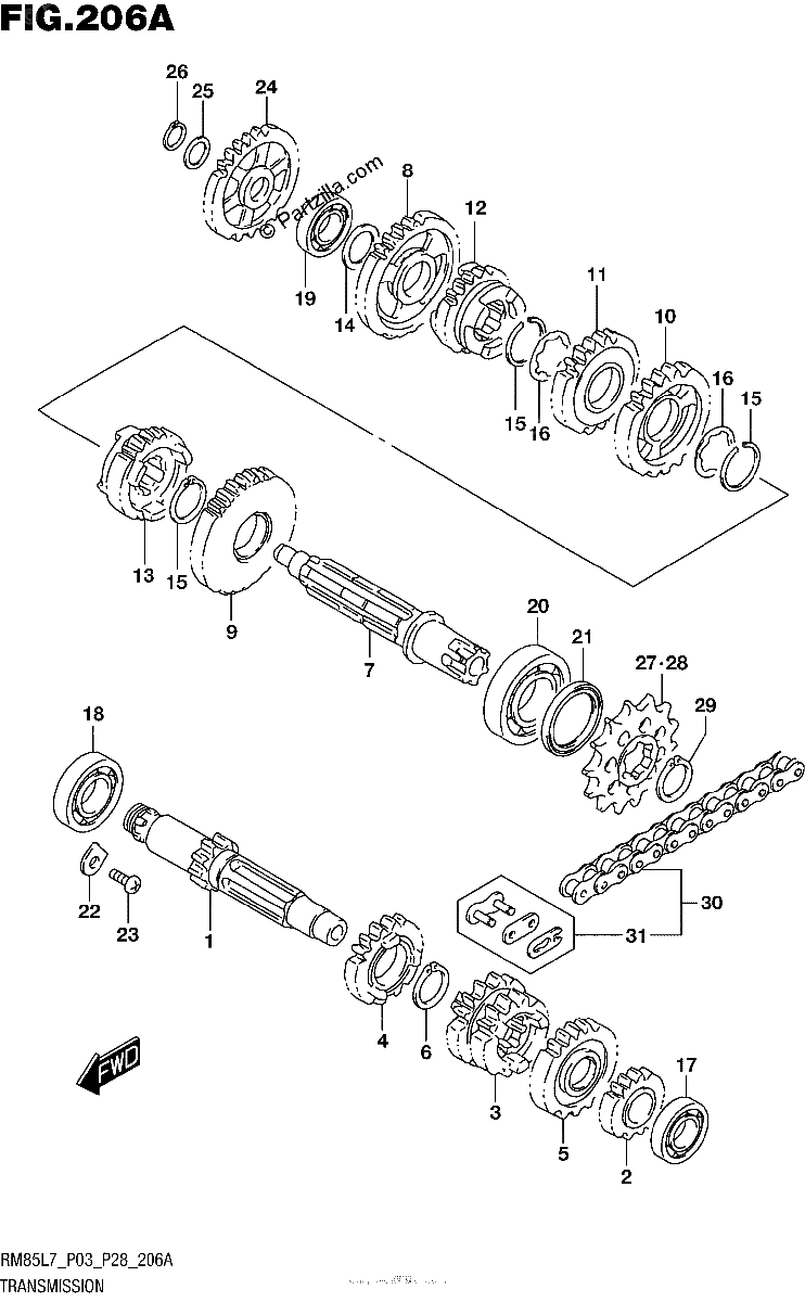 Diagrama de TRANSMISSION RM85L7 P03