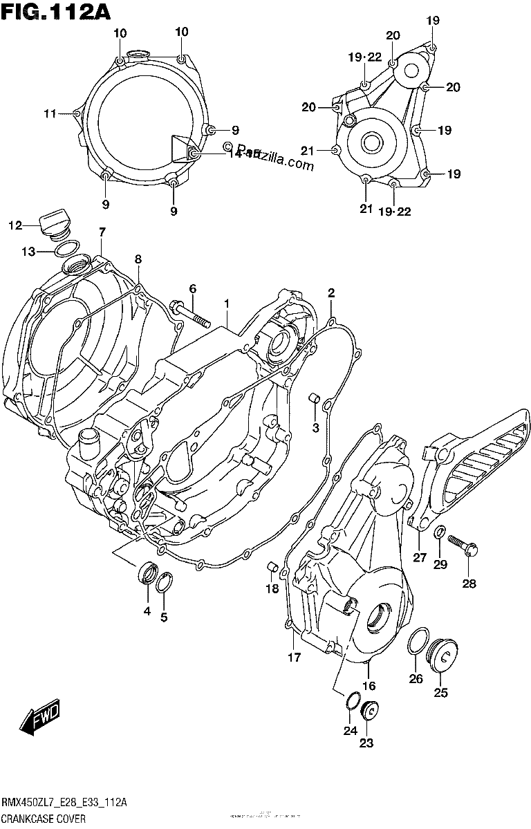 Diagrama de CRANKCASE COVER