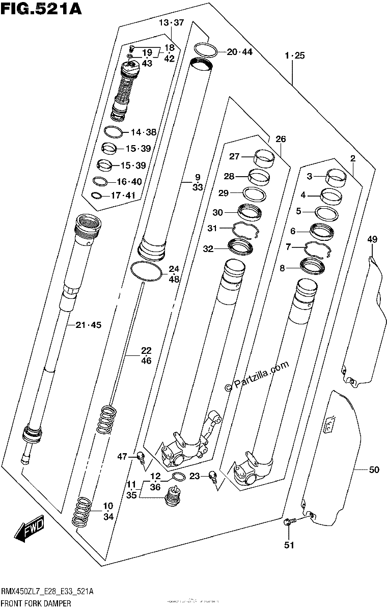 Diagrama de FRONT FORK DAMPER