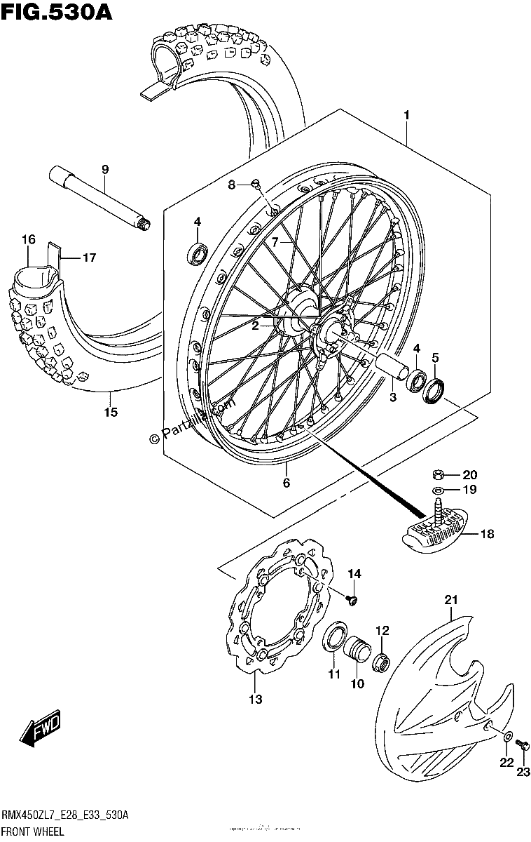 Diagrama de FRONT WHEEL