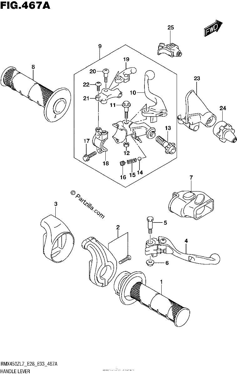 Diagrama de HANDLE LEVER