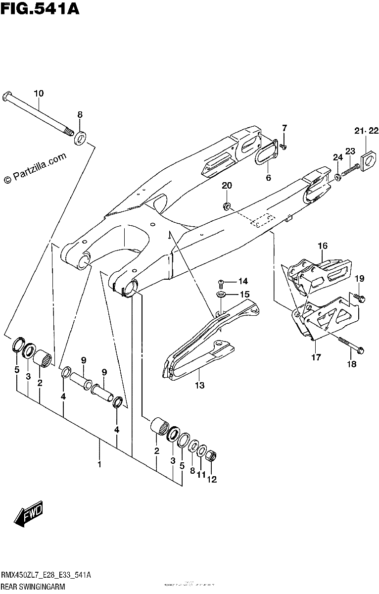 Diagrama de REAR SWINGINGARM