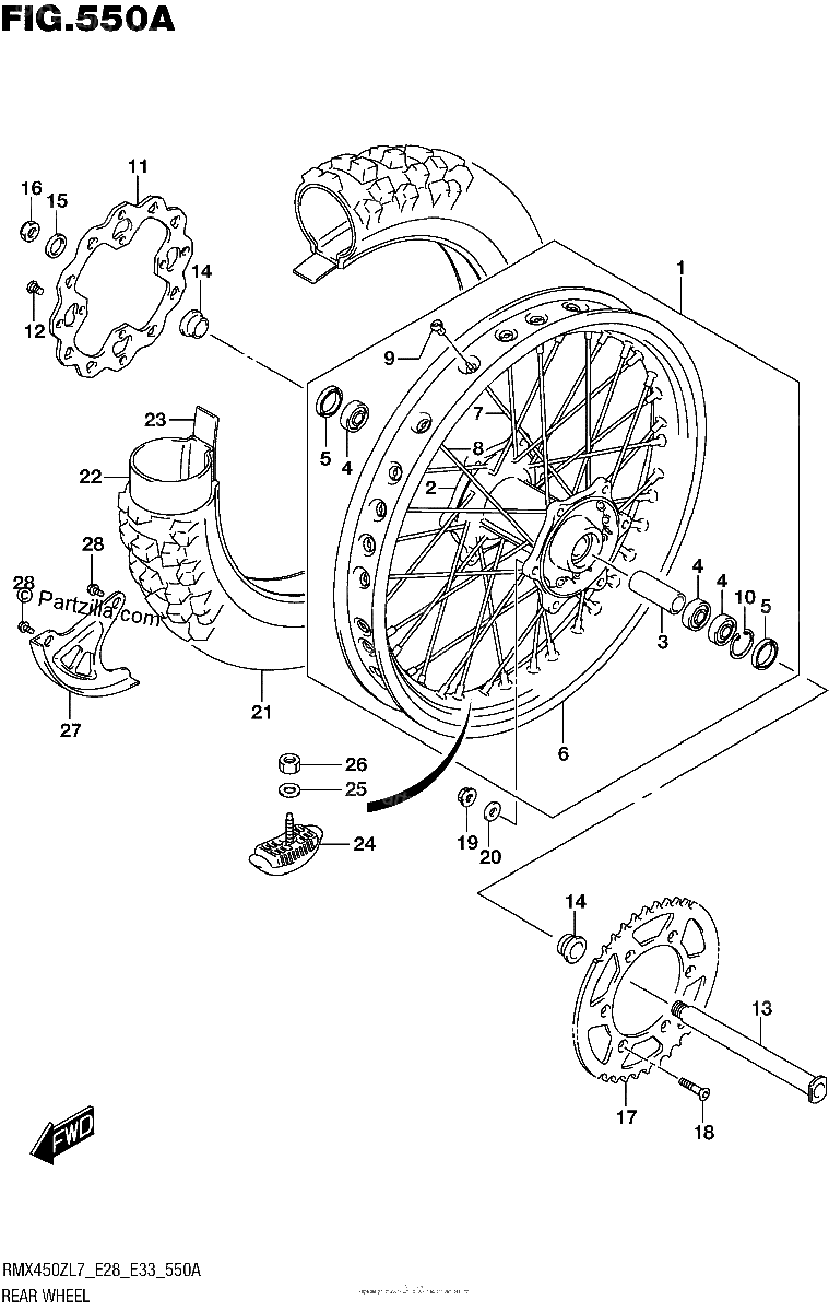 Diagrama de REAR WHEEL