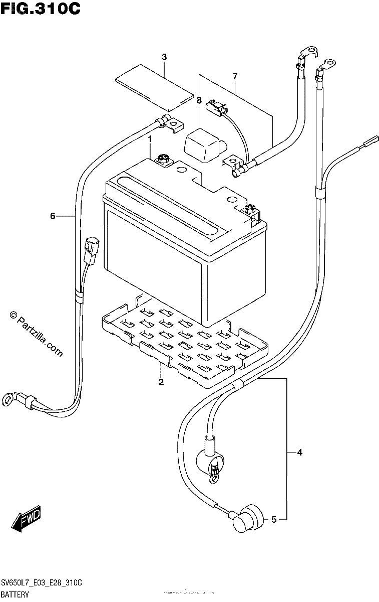Diagrama de BATTERY SV650AL7 E28