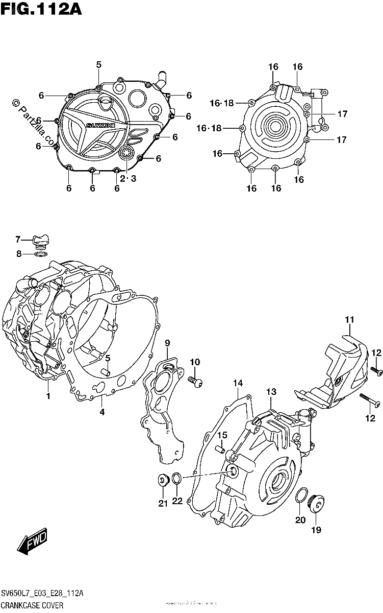 Diagrama de CRANKCASE COVER