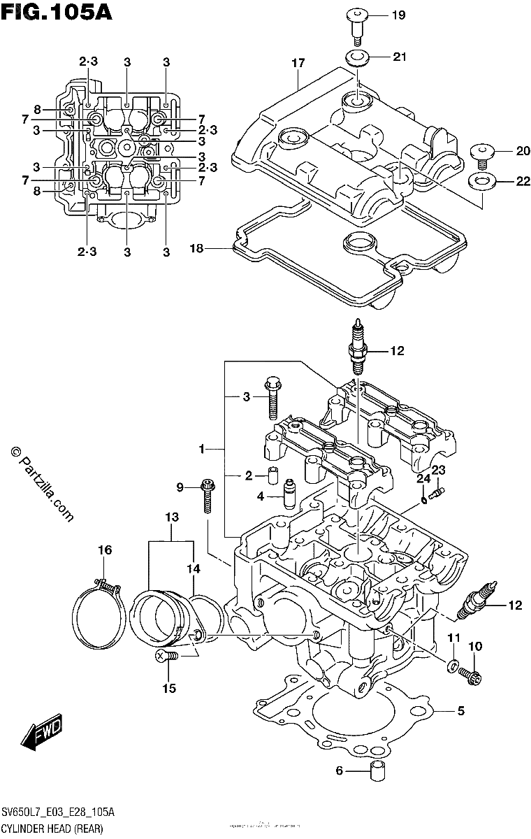 Diagrama de CYLINDER HEAD REAR