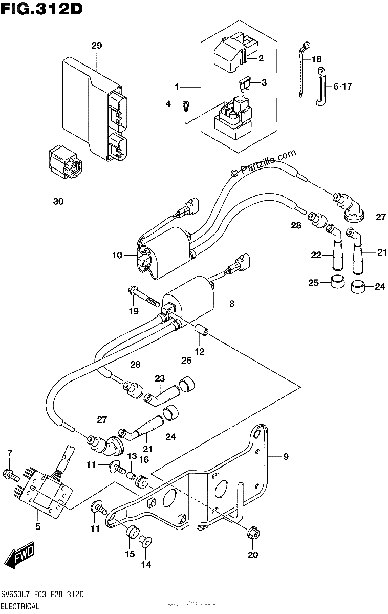 Diagrama de ELECTRICAL SV650AL7 E33