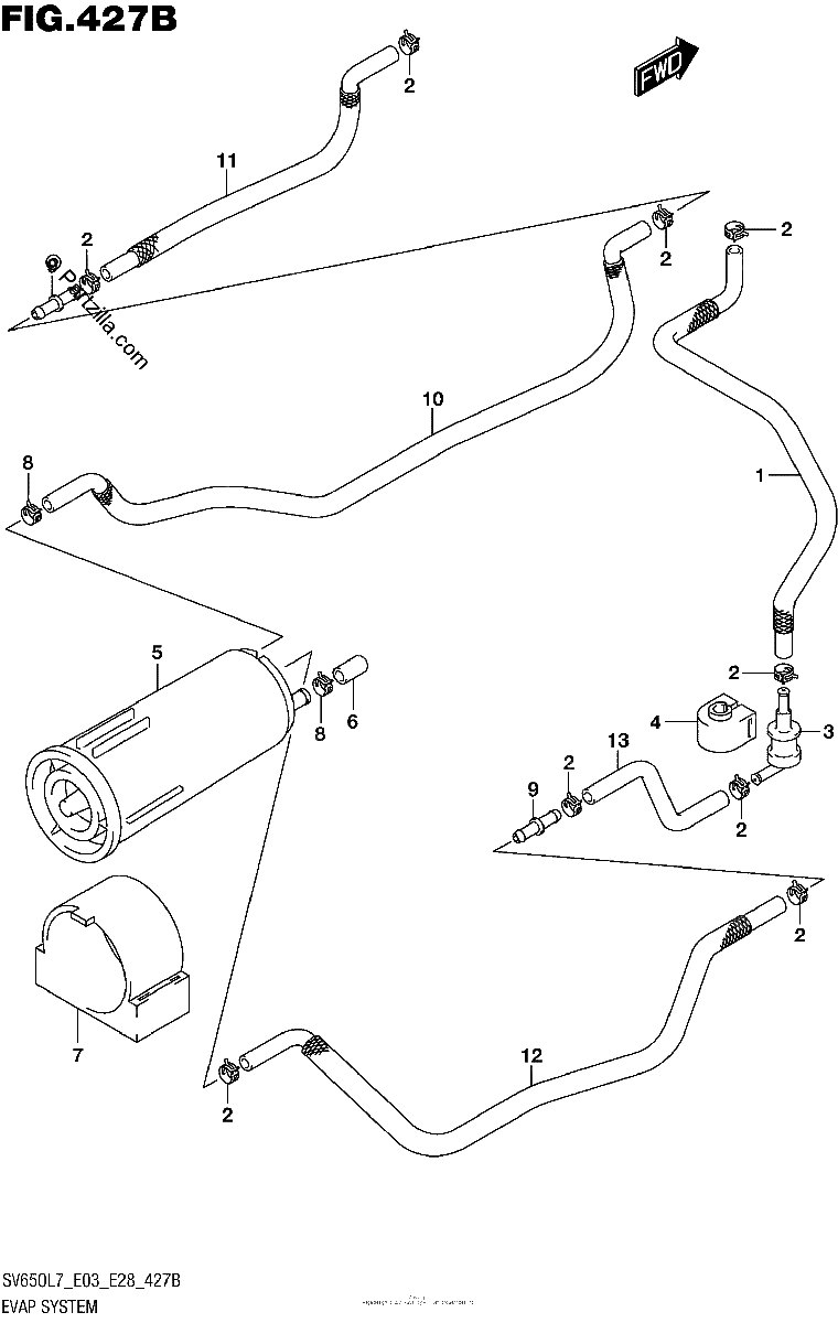 Diagrama de EVAP SYSTEM SV650AL7 E33