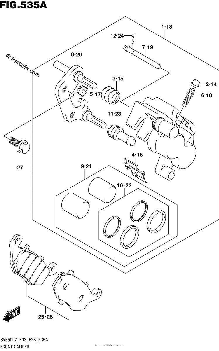 Diagrama de FRONT CALIPER